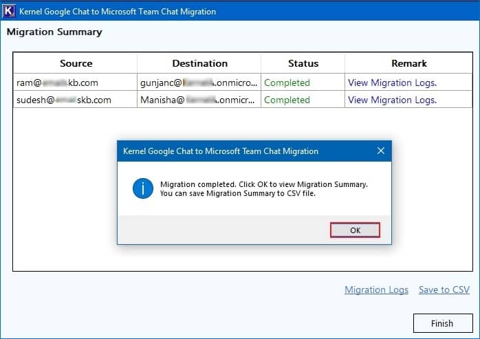 Save the Migration Summary to a CSV file.